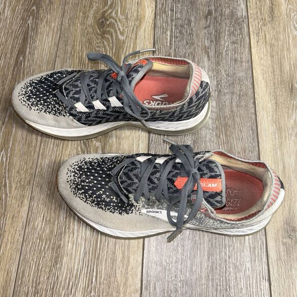 Brooks Womens US Size 7 Bedlam 1202721B137 Gray Coral Pink Running Sneaker Shoes - Picture 8 of 12